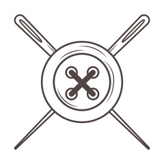 Button and needle of tailor shop design