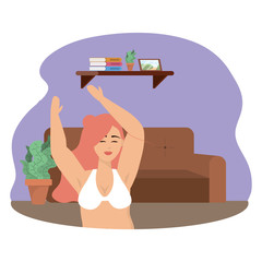 Woman avatar in underwear design