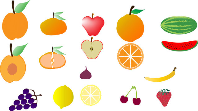 set of fruits and vegetables new 2019