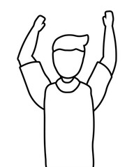 Isolated man seen from behind design