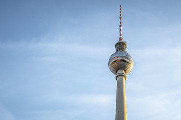 Berliner Fernsehturm in summer evening, Berlin
