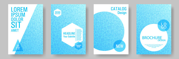 World Oceans Day brochure cover templates set.