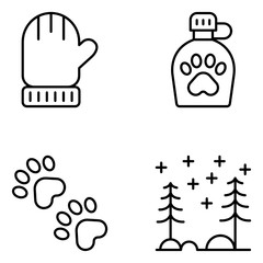 Wilderness Vector Line Icon Set