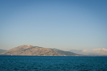Corfu , Greece  mediteranean sea  during summer  agains blue  clear sky