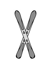 überkreuz urlaub sport 2 ski bretter fahren winter ferien schnee kalt spaß hobby clipart logo design cool longboard snowboard piste runter berge team