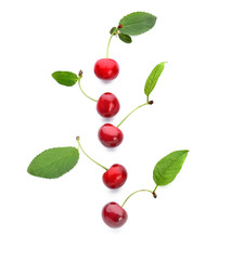 Tasty ripe cherry on white background