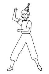 Woman cartoon with party hat design
