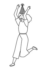 Woman cartoon with party hat design