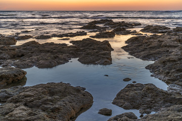 Final dusk after sunset on the ocean with last light