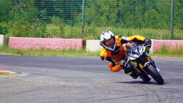 Extreme racer on corner of racing track