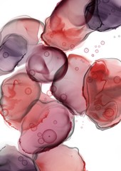 Alcohol ink mauve blops © Fernanda