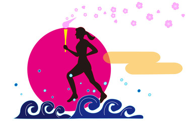 日本で開催される国際スポーツ大会の聖火ランナー。