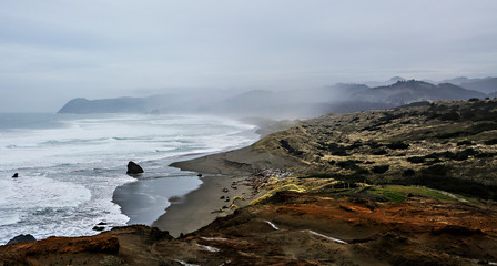 Oregon coast seen through a fish eye lens. 
