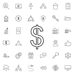 dollar icon. Universal set of business for website design and development, app development