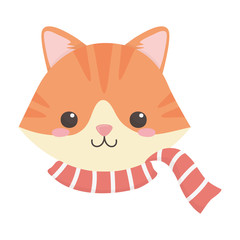 Cat cartoon with scarf design