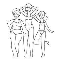 Women avatars in underwear design