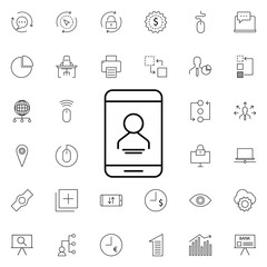 smartphone user icon. Universal set of business for website design and development, app development