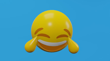 Fototapeta premium 3d motion emoji face on smart phone.3d render.