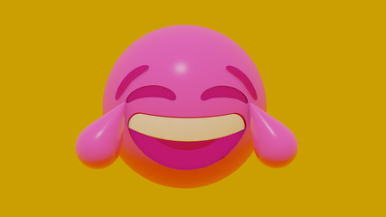3d motion emoji face , 4k animation .3d render.