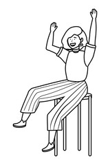 Isolated woman with chair design