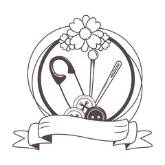 Button needle and pin of tailor shop design