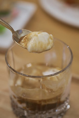 Affogato with expresso and vanilla ice cream