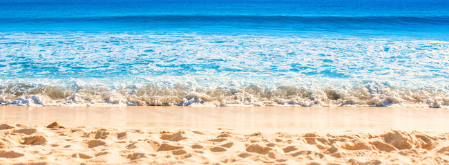 Beautiful sea beach background. Panorama. Copy space. Travel concept
