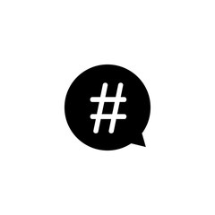 hashtag in speech bubble