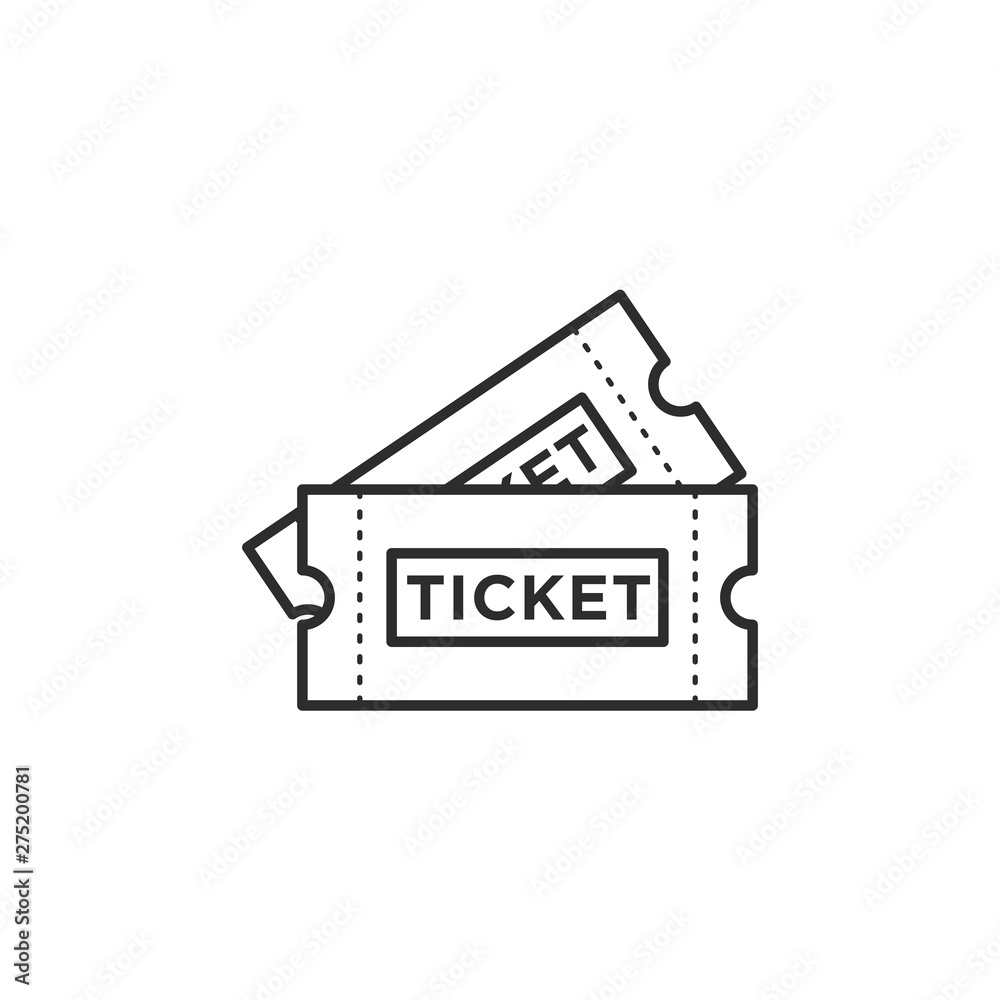 Poster ticket icon template black color editable. ticket style vector sign isolated on white background. si