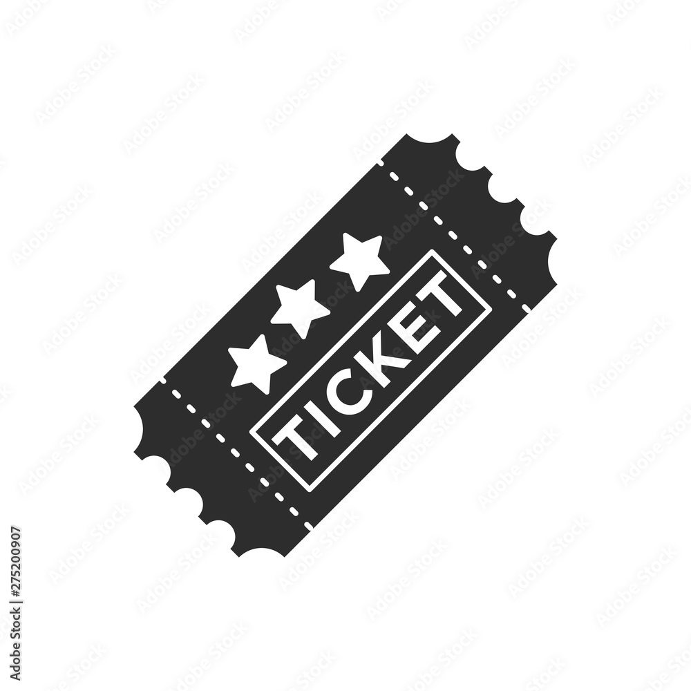 Poster ticket icon template black color editable. ticket style vector sign isolated on white background. si