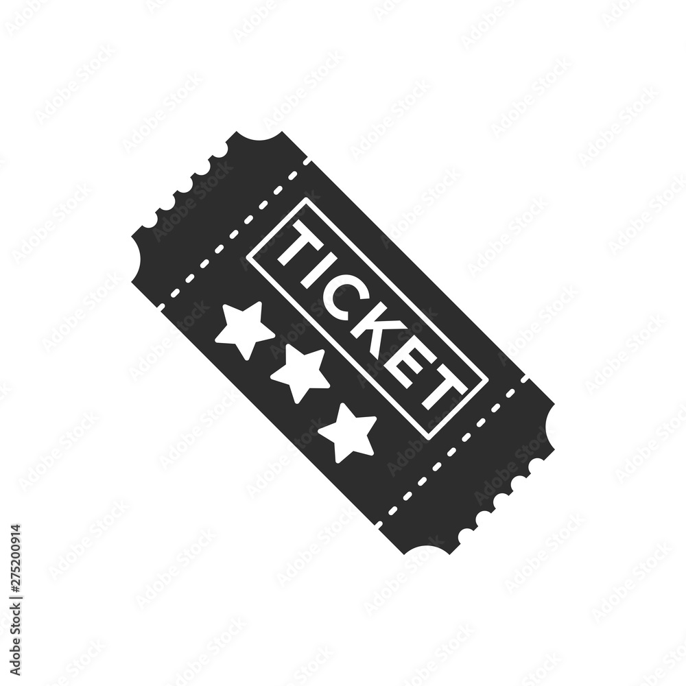 Poster ticket icon template black color editable. ticket style vector sign isolated on white background. si