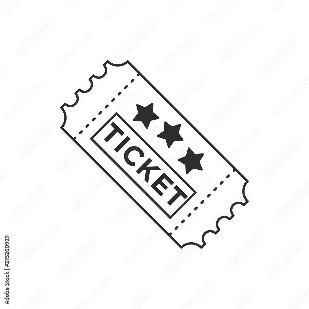 Poster ticket icon template black color editable. ticket style vector sign isolated on white background. si