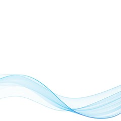 Abstract smooth color wave vector. Curve flow blue motion illustration. Smoke design. Vector lines.