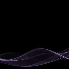 lilac wave on black backgroundю abstract vector illustration - Vektorgrafik
