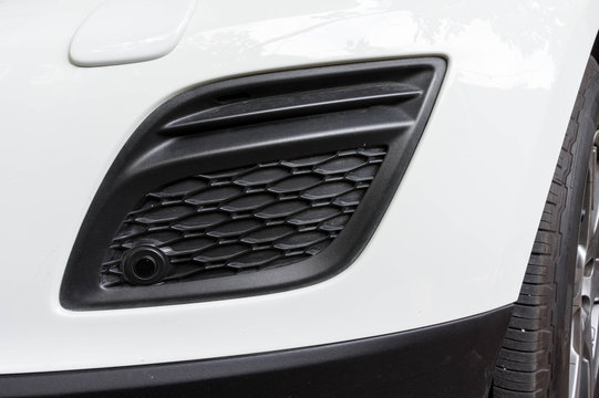 car parking sensor on a front bumper .