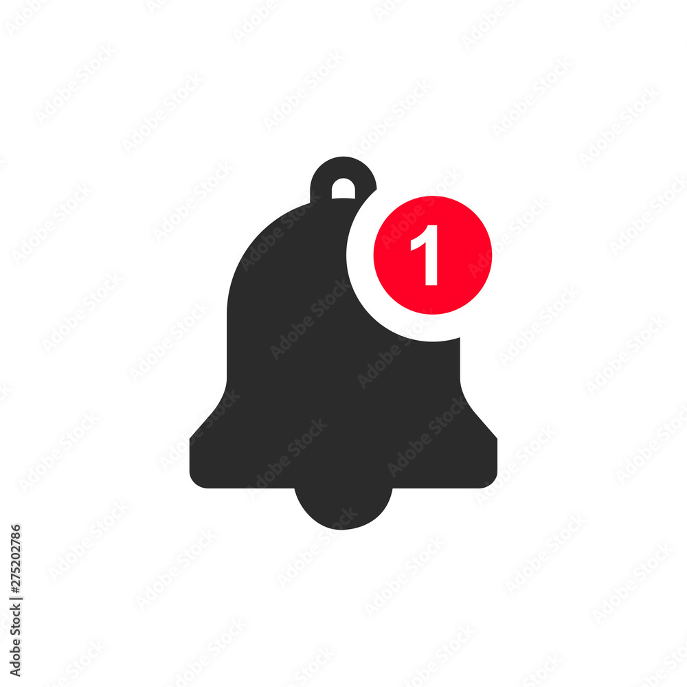Poster Message notification bell icon template black color editable. notification symbol vector sign isolated on white background. Simple logo vector illustration for graphic and web design.