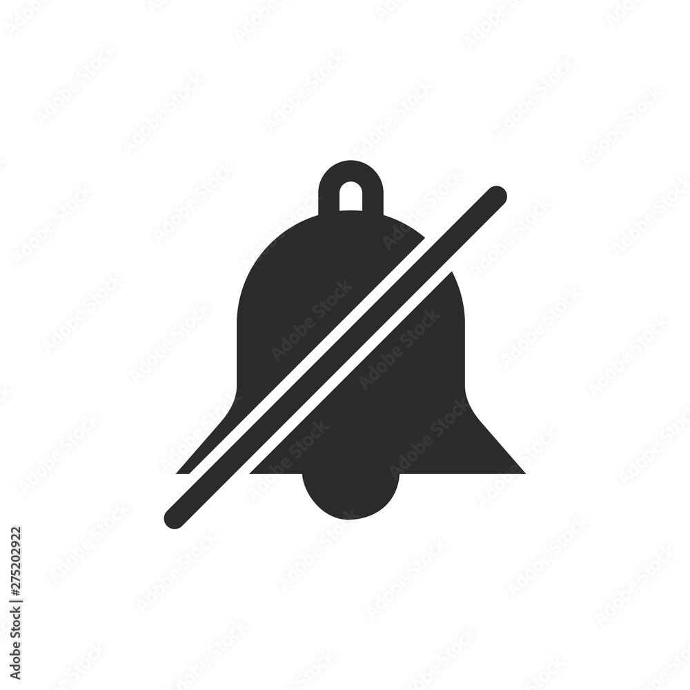 Poster Message notification bell icon template black color editable. notification symbol vector sign isolated on white background. Simple logo vector illustration for graphic and web design.