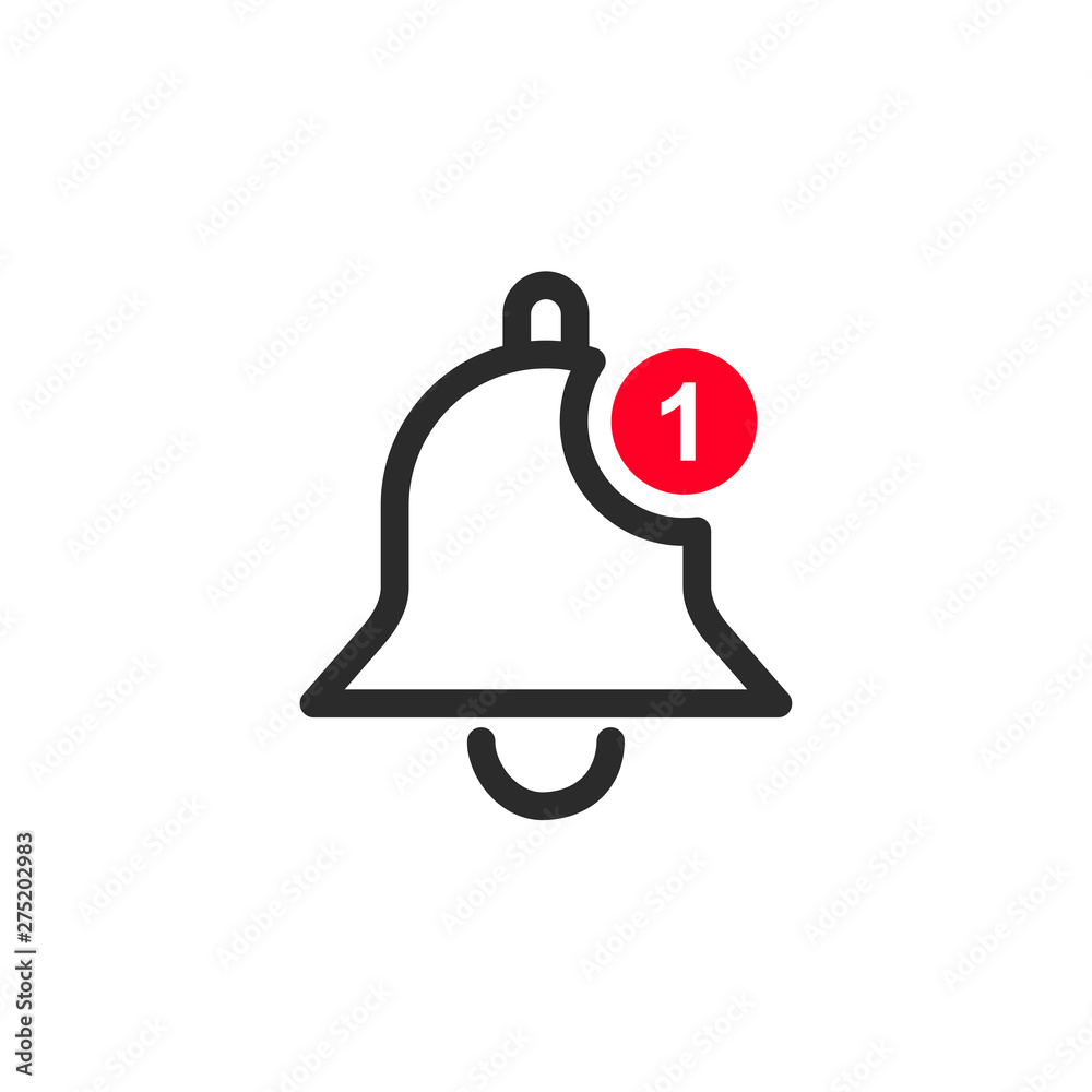 Poster Message notification bell icon template black color editable. notification symbol vector sign isolated on white background. Simple logo vector illustration for graphic and web design.