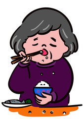 食べこぼし＿おばあちゃん