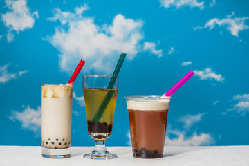 黒糖タピオカミルク　Tapioca drink in fashion in Asia