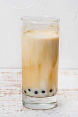 黒糖タピオカミルク　Tapioca drink in fashion in Asia