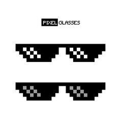 Pixel Glasses  Vector Icon