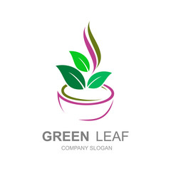 logo leaves with simple and modern look, logo ready to use