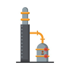 Petroleum oil refinery plant with machinery