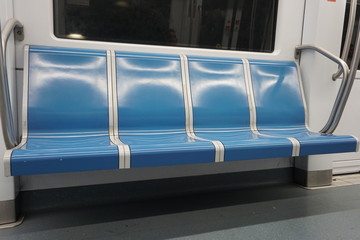 interior of a wagon subway in Rome