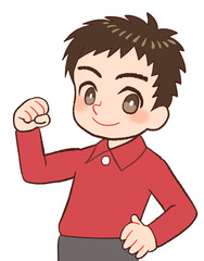 ガッツポーズする子ども