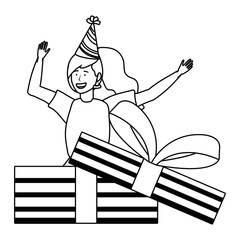 Woman cartoon with party hat design