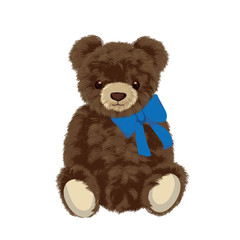 リボンを巻いたテディベアイラスト