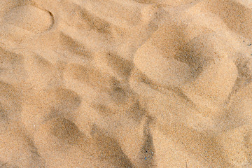 Yellow sand texture on the beach. natural background for summer concept
