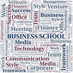Obraz premium Business School word cloud. Collage made with text only.